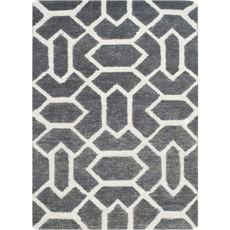 Santa Fe Hand-Knotted Black Wool Geometric 24" Area Rug