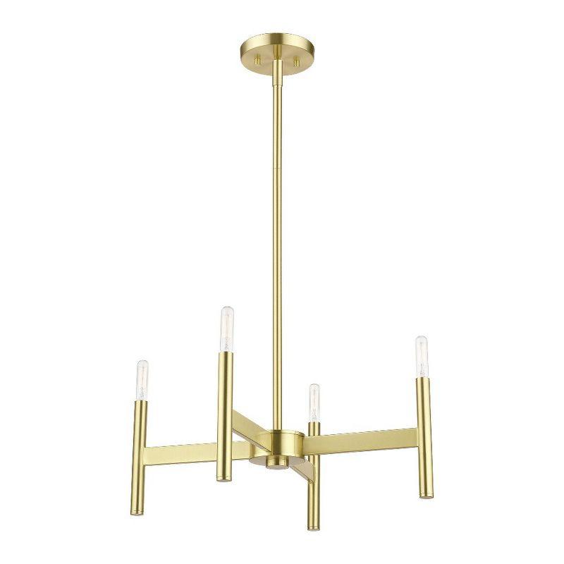 Livex Lighting Copenhagen 4 - Light Chandelier in  Satin Brass