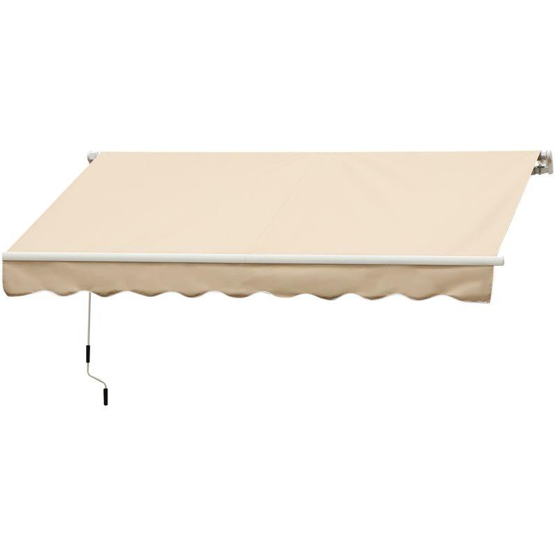 Outsunny 118'' W x 3'' D Fabric Cover Retractable Patio Awning