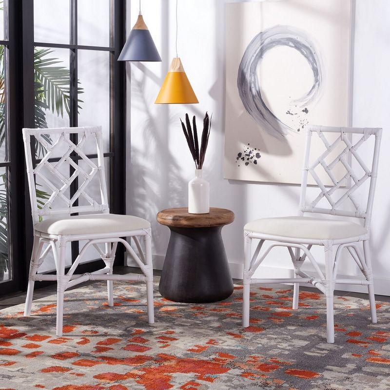 Bhumi Accent Chair W/ Cushion (Set of 2) - ACH6509 - White/White - Safavieh