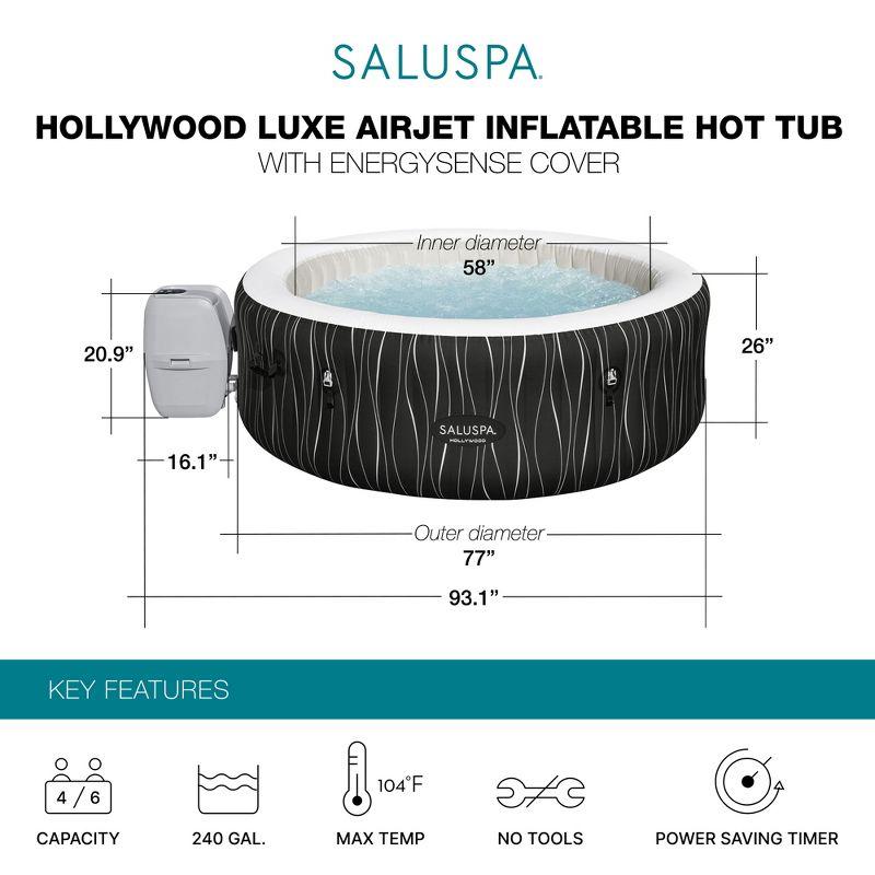 Bestway SaluSpa Black Round Inflatable Hot Tub with EnergySense Cover