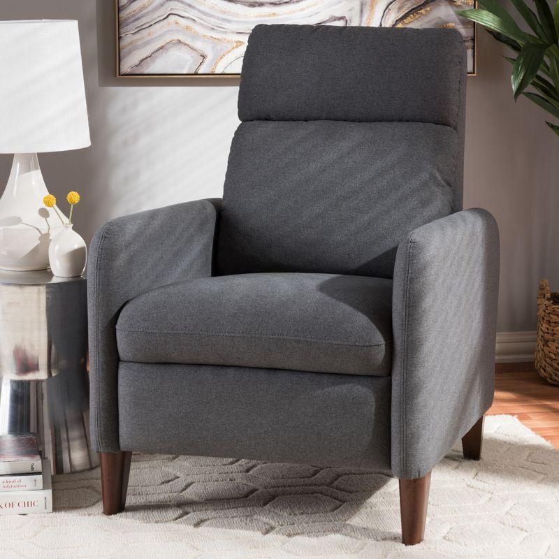 Casanova Mid - Century Modern Fabric Upholstered Lounge Chair - Baxton Studio