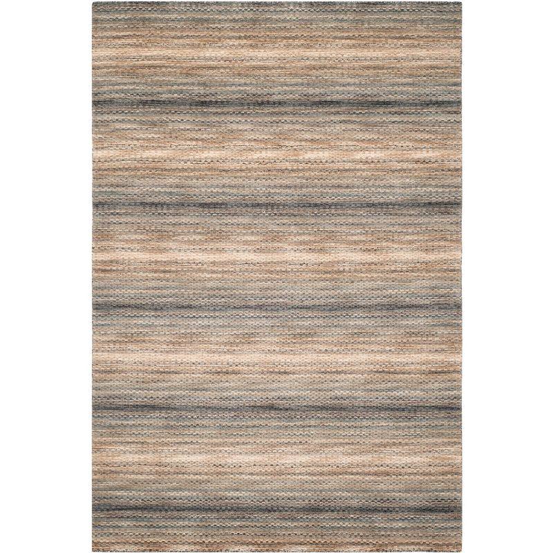 Handmade Gray Wool 5' x 8' Area Rug