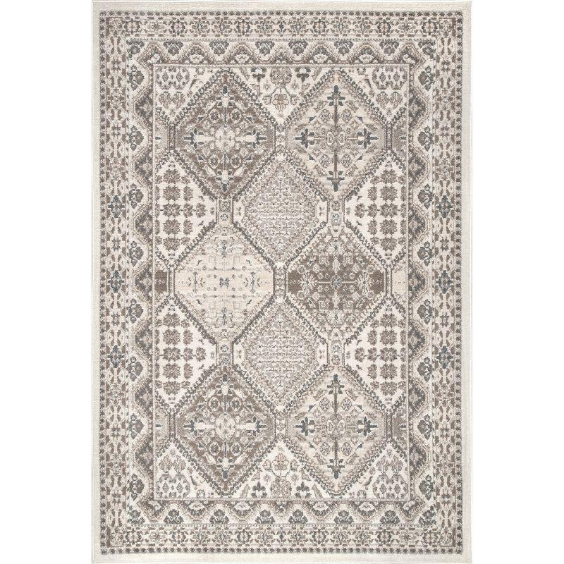 Becca Easy-Care Beige Synthetic 4' x 6' Rectangular Area Rug