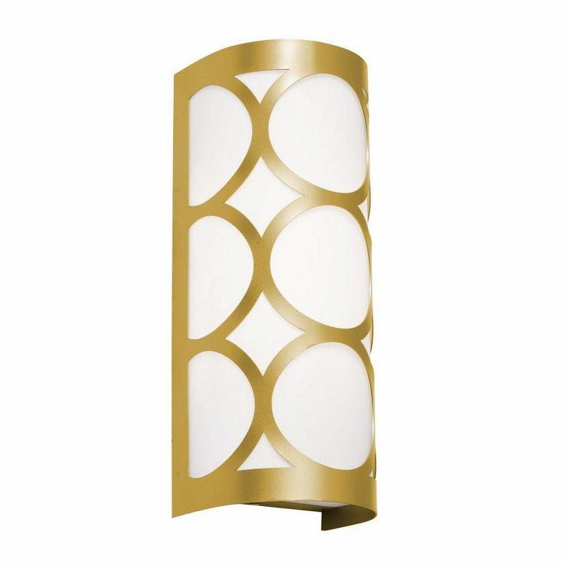 Gold and White Steel Cylinder Dimmable Sconce