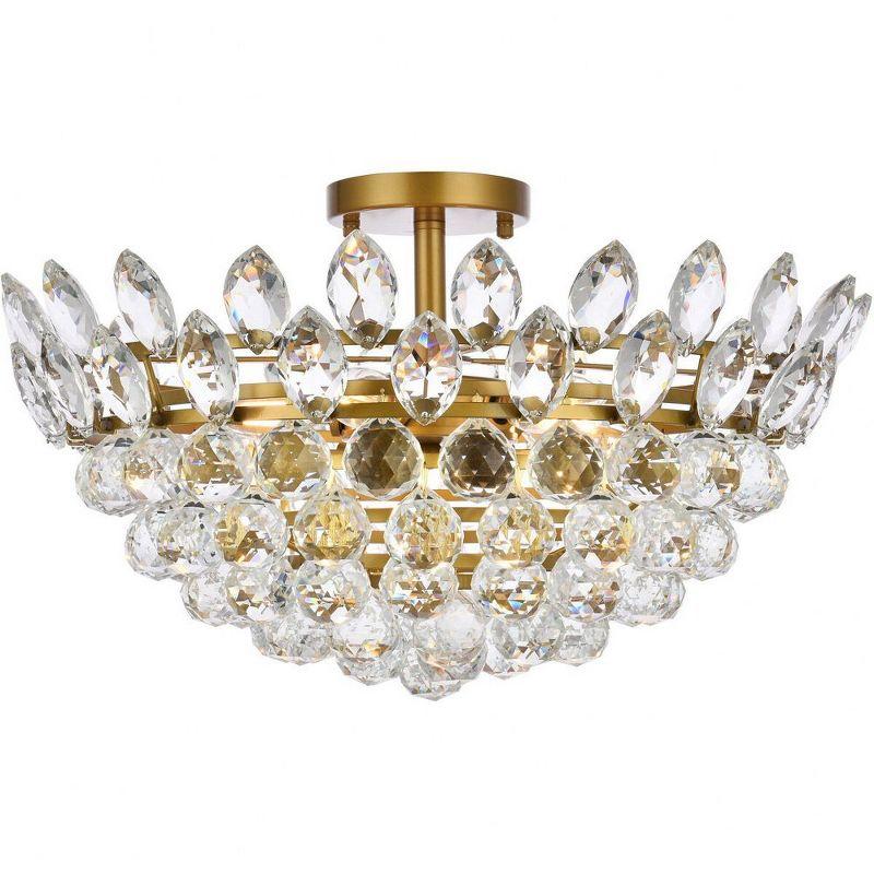 Elegant Lighting Emilia 5 - Light Flush Mount in  Brass