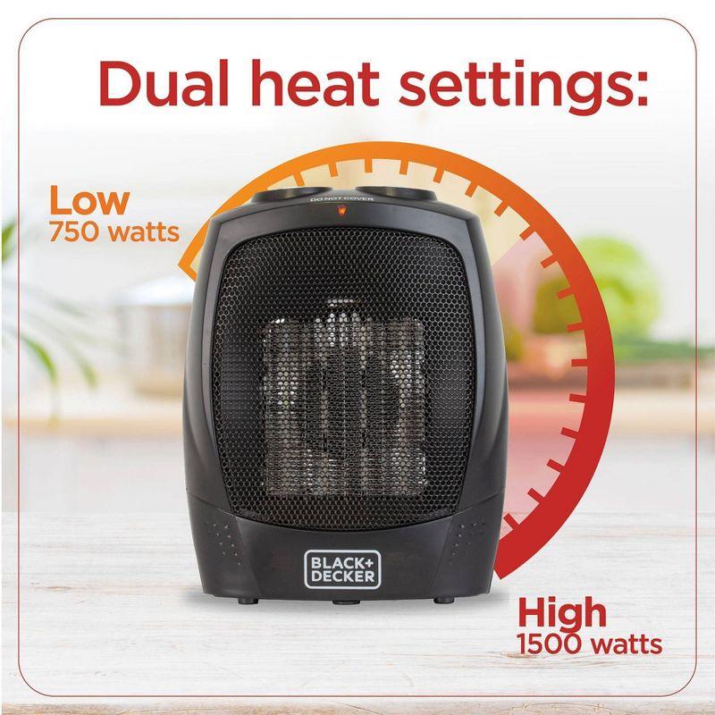BLACK+DECKER Personal 1500 Watt Electric Fan Compact Heater with Manual Control