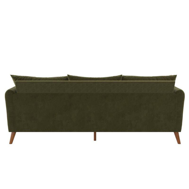 2pc Magnolia Sectional Sofa with Pillows Green Velvet - Novogratz: Upholstered, Reversible Chaise, Transitional Style