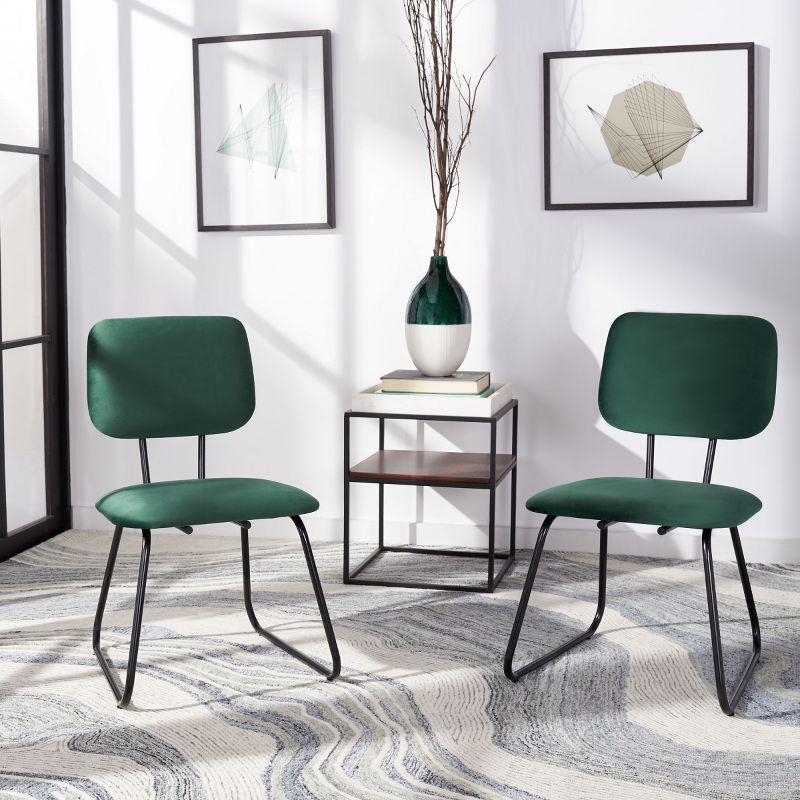 Chavelle Side Chair - ACH6205 - Set of 2 - Malachite Green/Black - Safavieh