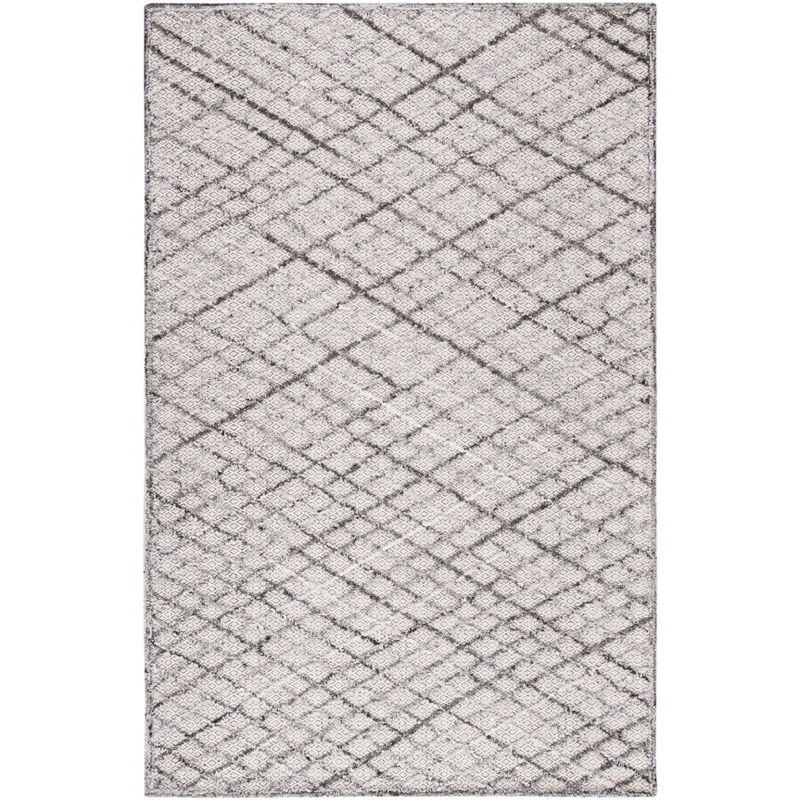 Gray Hand-Tufted Wool and Viscose Rectangular Area Rug