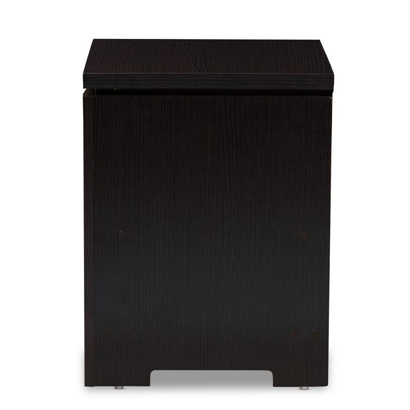 Bienna Modern and Contemporary 1 Drawer Nightstand: Bedside Storage, Wenge Finish - Baxton Studio