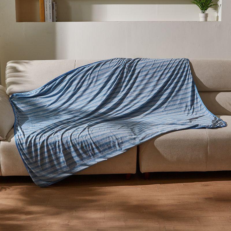 Catalonia Blue Lightweight Cooling Reversible Throw Blanket