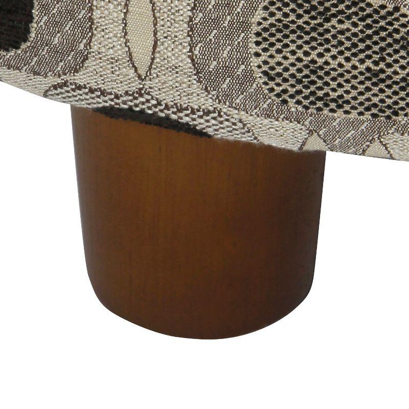 Round Storage Ottoman Black Geo - HomePop: Upholstered Medallion Pattern, Plywood & Hardwood Frame, 250 lbs Capacity