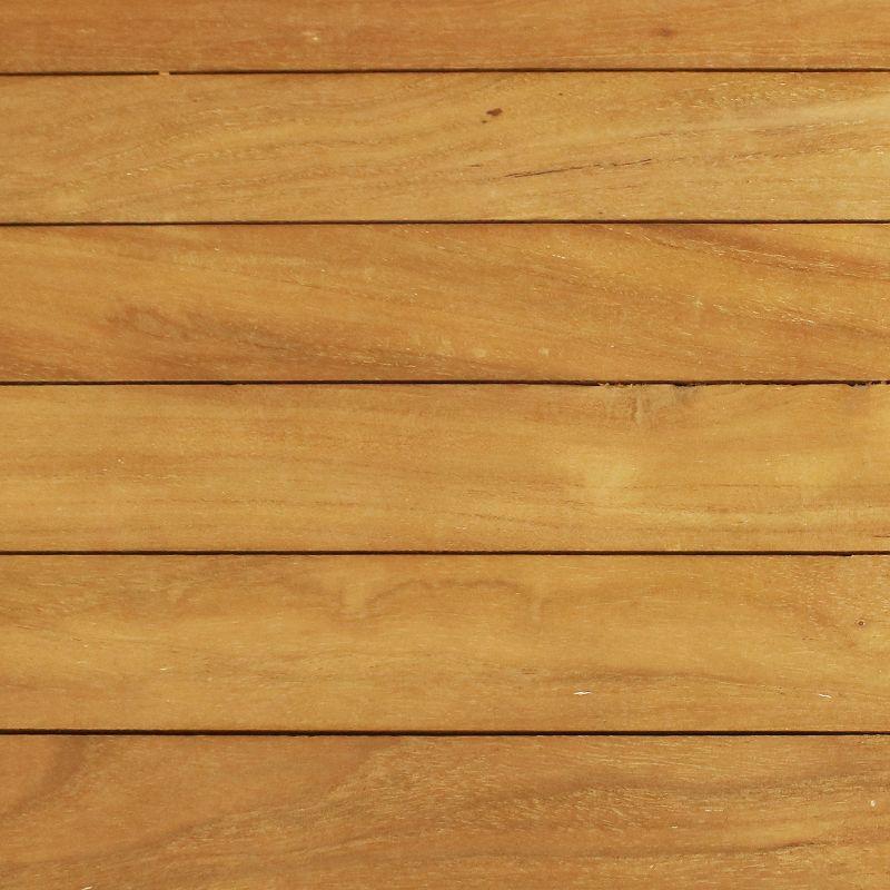 Sunnydaze Outdoor Solid Teak Wood with Stained Finish Rectangular Patio Dining Table - 48" - Light Brown