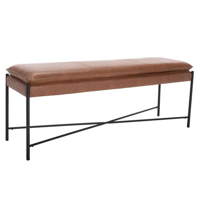 Kara Cushioned X Bench - Brown/Black - Safavieh