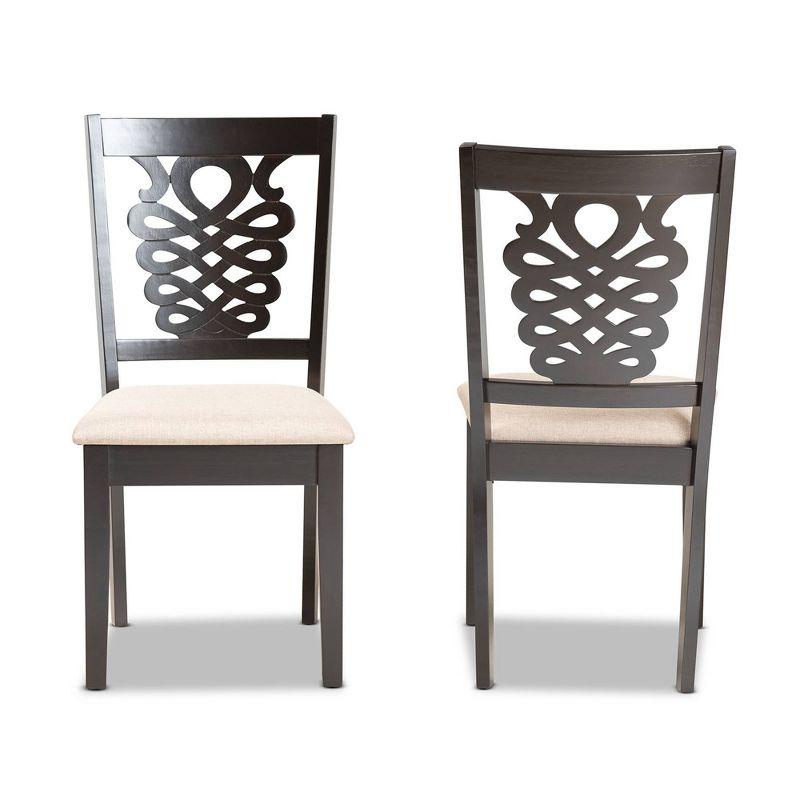 2pc Gervais Dining Chairs Set Brown - Baxton Studio: High Weight Capacity, Polyester Upholstery, Wood Frame