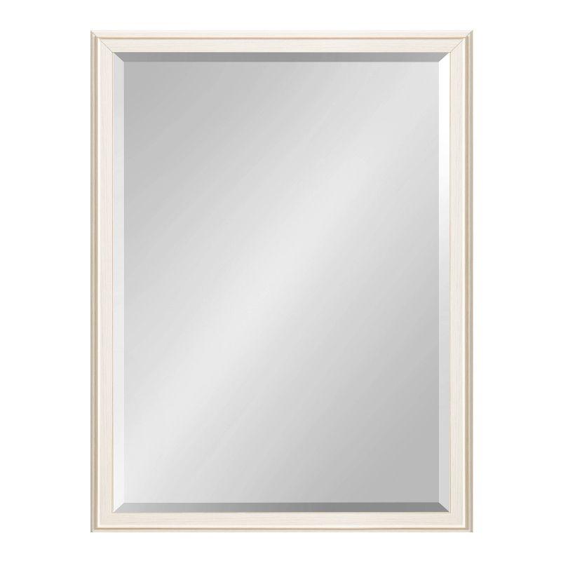 18" x 24" White Rectangular Wall Mirror with Stepped Frame