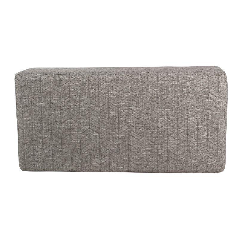 Mid Century Storage Bench Textured Gray - HomePop: Cushioned, Hinged Lid, Solid Wood Legs