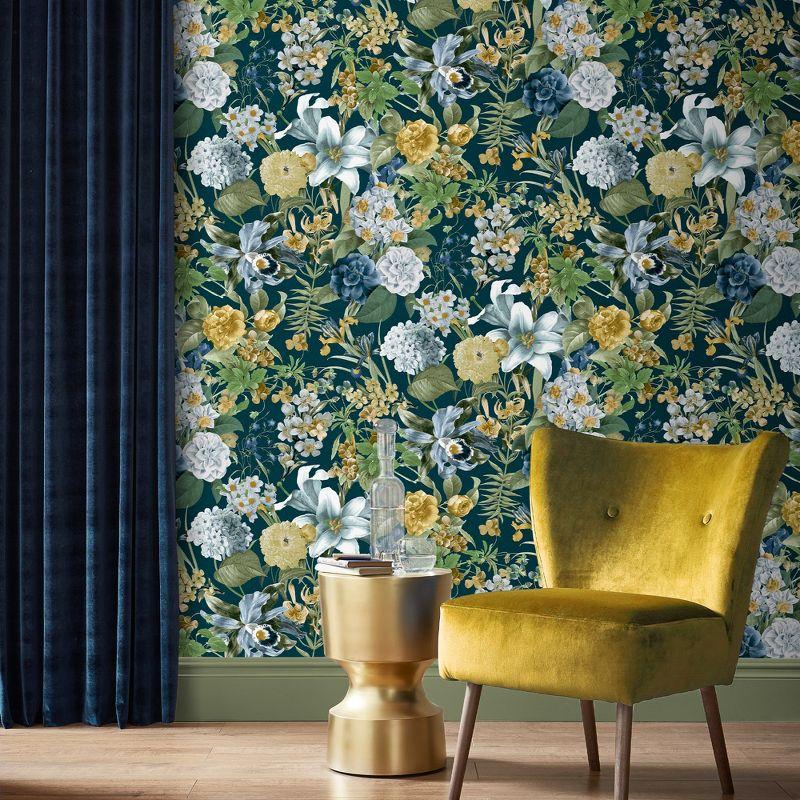 Glasshouse Flora Blue Floral Paste the Wall Wallpaper