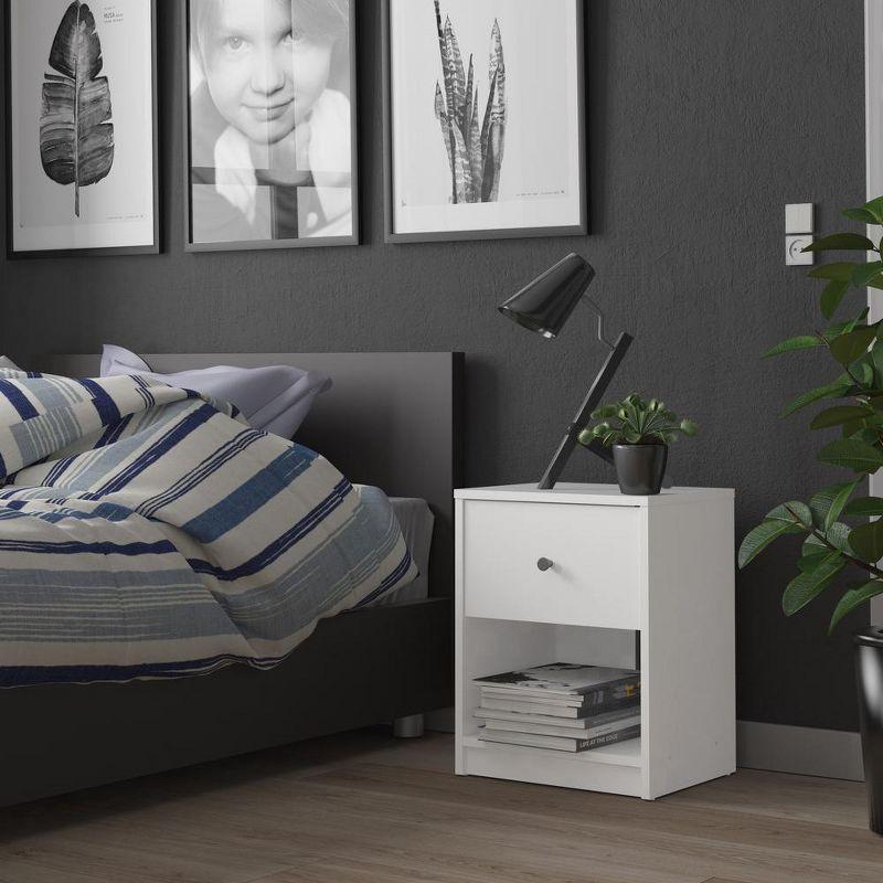 Tvilum, Portland 1 Drawer Nightstand, White