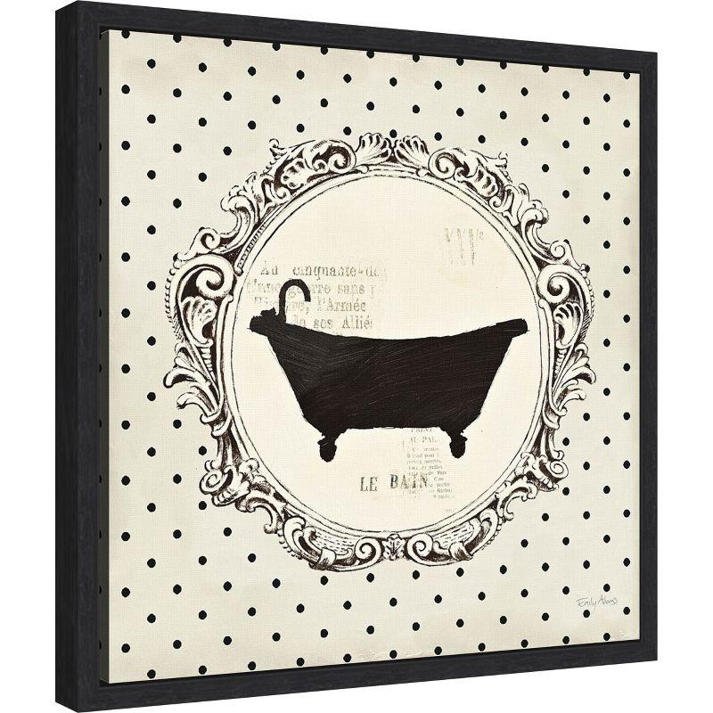 Amanti Art Cartouche Bath by Emily Adams Canvas Wall Art Print Framed 16 x 16-in.