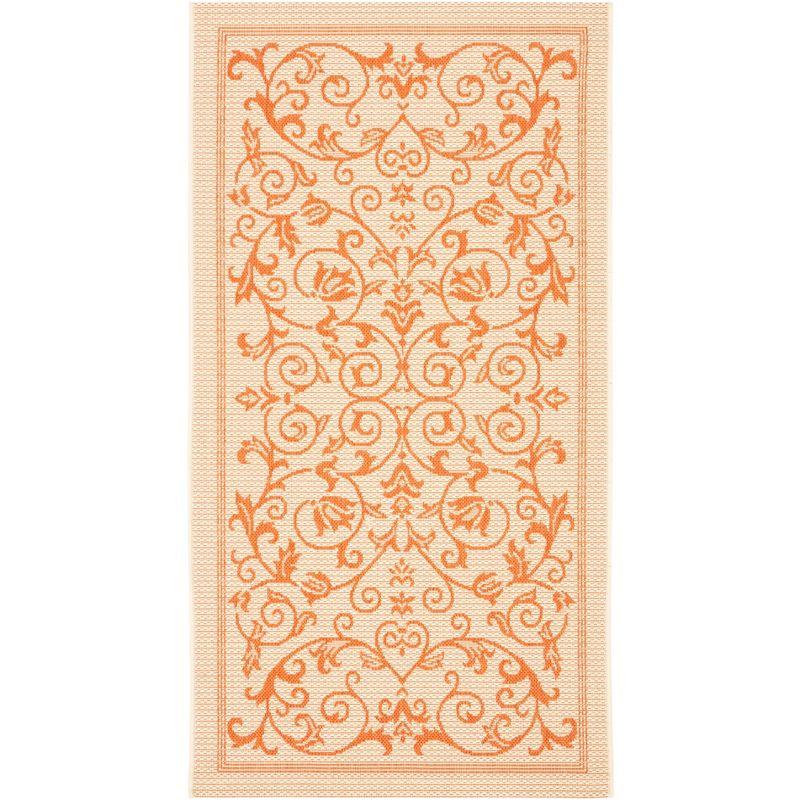 Courtyard CY2098 Power Loomed Indoor and Outdoor Accent Rug - Natural/Terra - 2'7"x5' - Safavieh