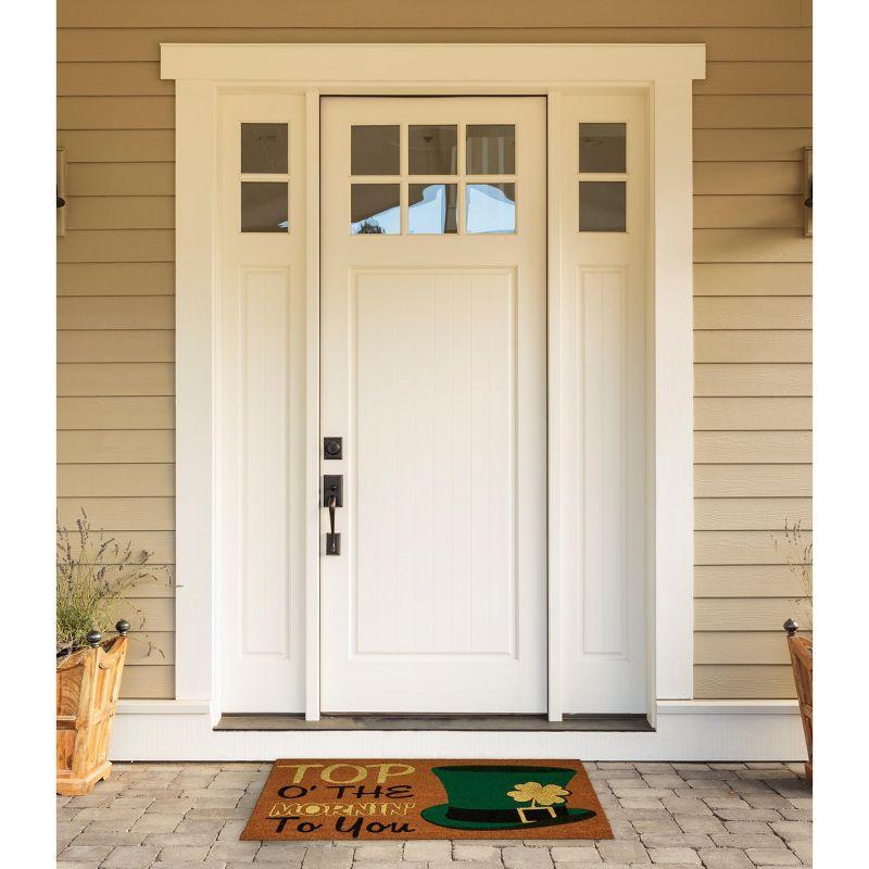 Design Imports  Top O' The Mornin' To You! Glitter Doormat