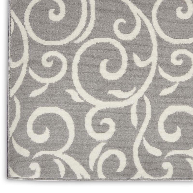 Abstract Charcoal Gray 6'x9' Hand-Tufted Synthetic Area Rug