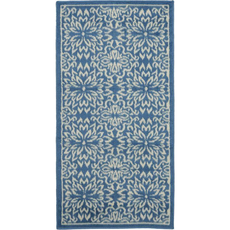 Nourison Jubilant 2' x 4' Ivory Blue Farmhouse Indoor Rug