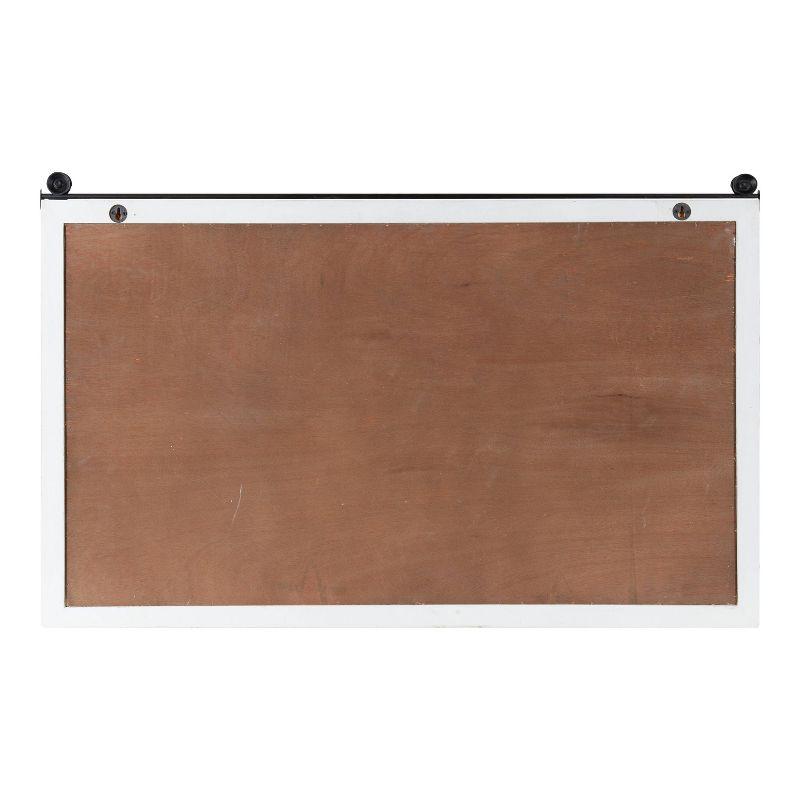 40" x 26" Cates Barn Door Wood Framed Magnet Board White - Kate & Laurel: Office Decor, Playroom Organizer