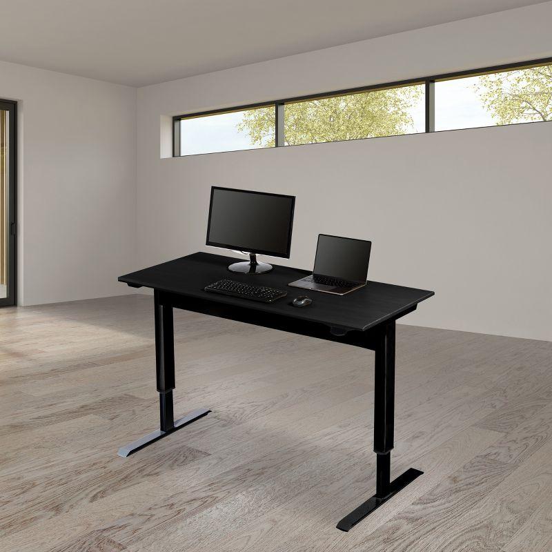 Adjustable 60'' Black Metal Standing Desk with Pneumatic Lift