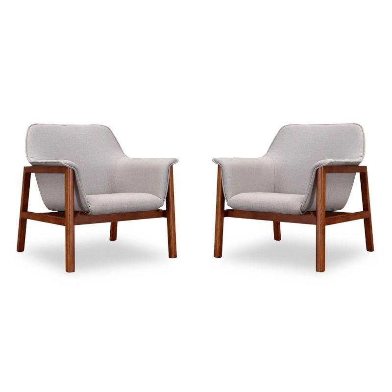 Set of 2 Miller Linen Weave Accent Chairs - Manhattan Comfort