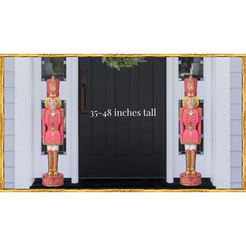 Haute Decor 37" Christmas Female Nutcracker Pink/Gold - Solid Resin Construction