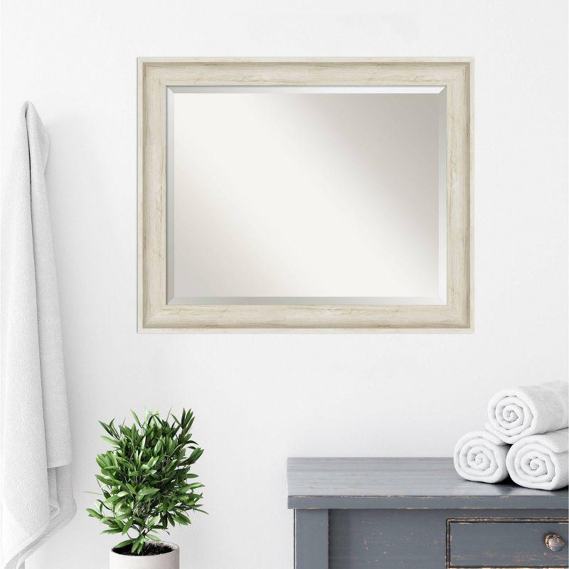 33&#34; x 27&#34; Regal Birch Framed Wall Mirror Cream - Amanti Art