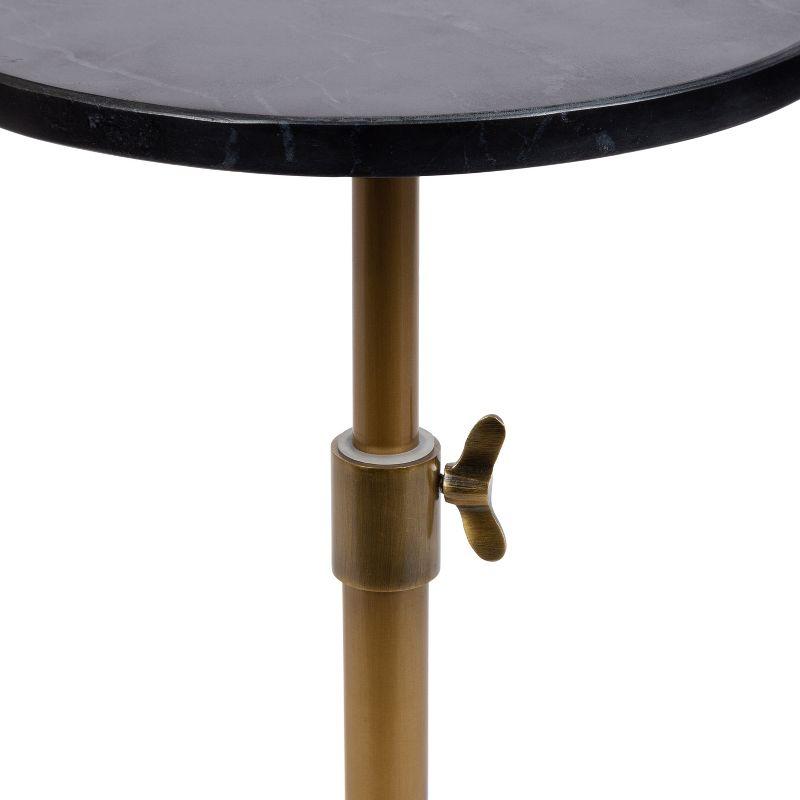 Kate and Laurel Engles Adjustable Marble Table and Plant Stand, 10x10x22, Gold