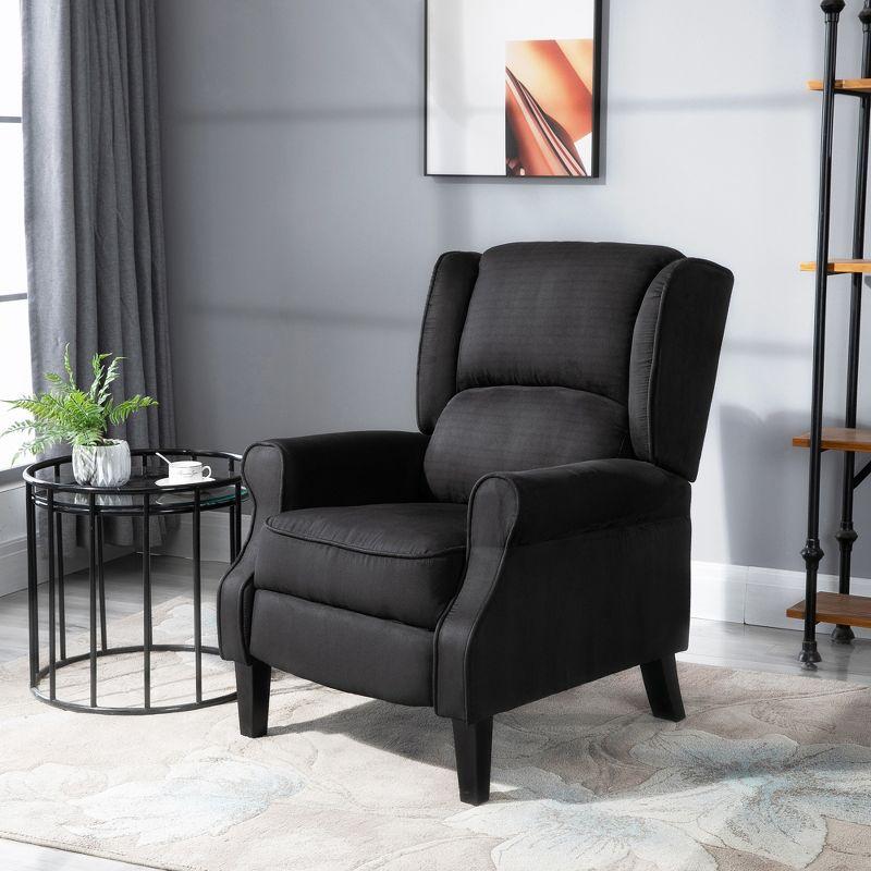HOMCOM Wingback Heated Vibrating Massage Chair, Accent Sofa Vintage Upholstered Massage Recliner Chair, Black