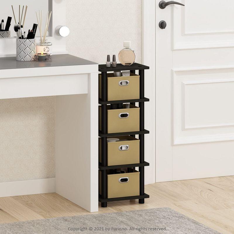 Furinno 5-Tier Multi-Functional Storage Shelves Display Rack Bookcase for Bathroom&Living room&Home office&Kitchen,Espresso
