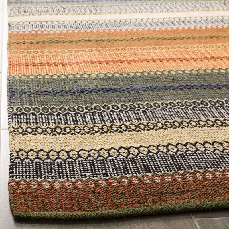Striped Kilim STK412 Hand Woven Indoor Area Rug - Gold/Grey - 4'x6' - Safavieh.
