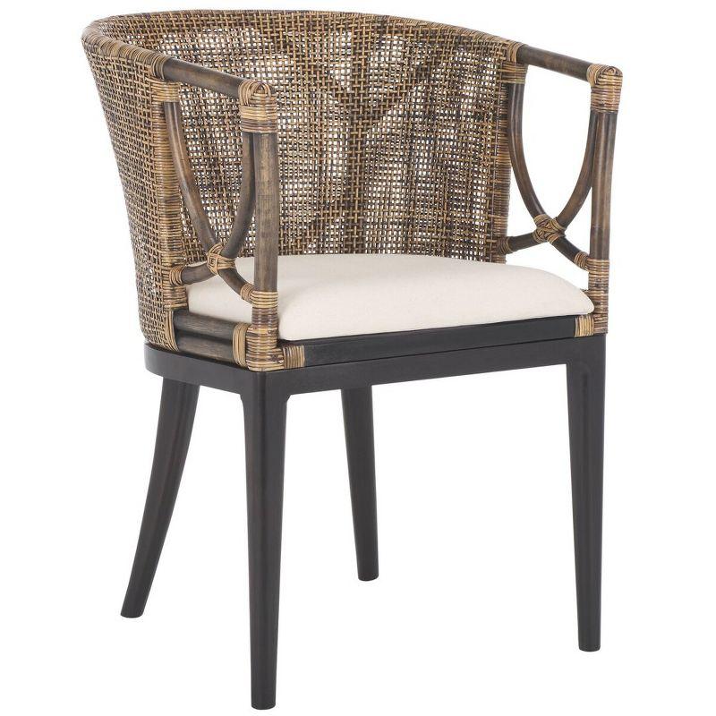 Beningo Arm Chair - SEA4001A - Brown/White - Safavieh