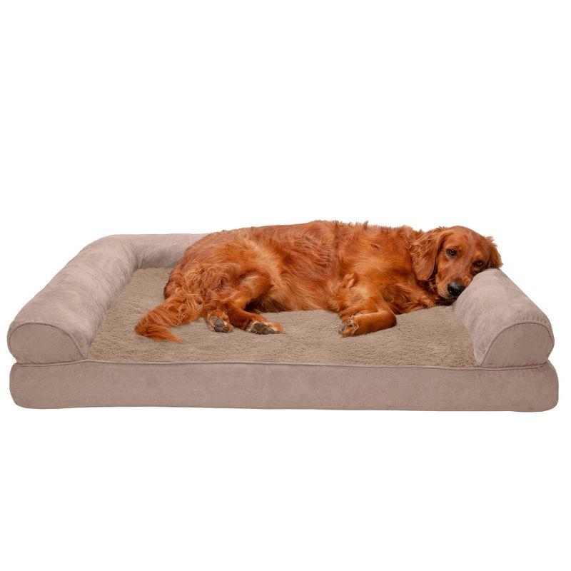 FurHaven Plush & Suede Full Support Sofa Dog Bed - Jumbo, Almondine