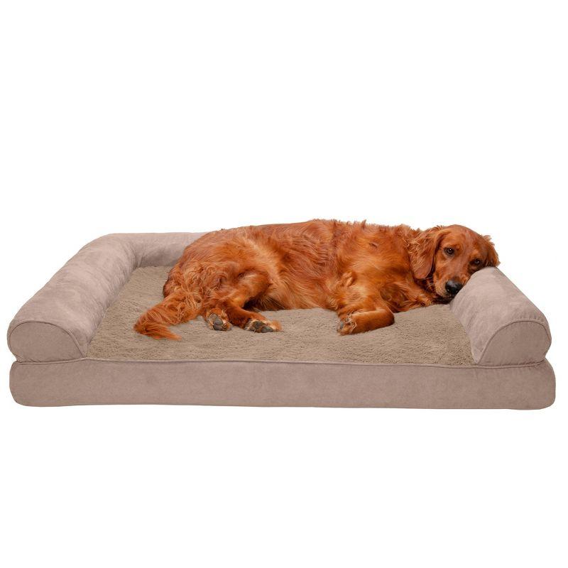 X-Large Beige Orthopedic Outdoor Dog Bed with Bolsters