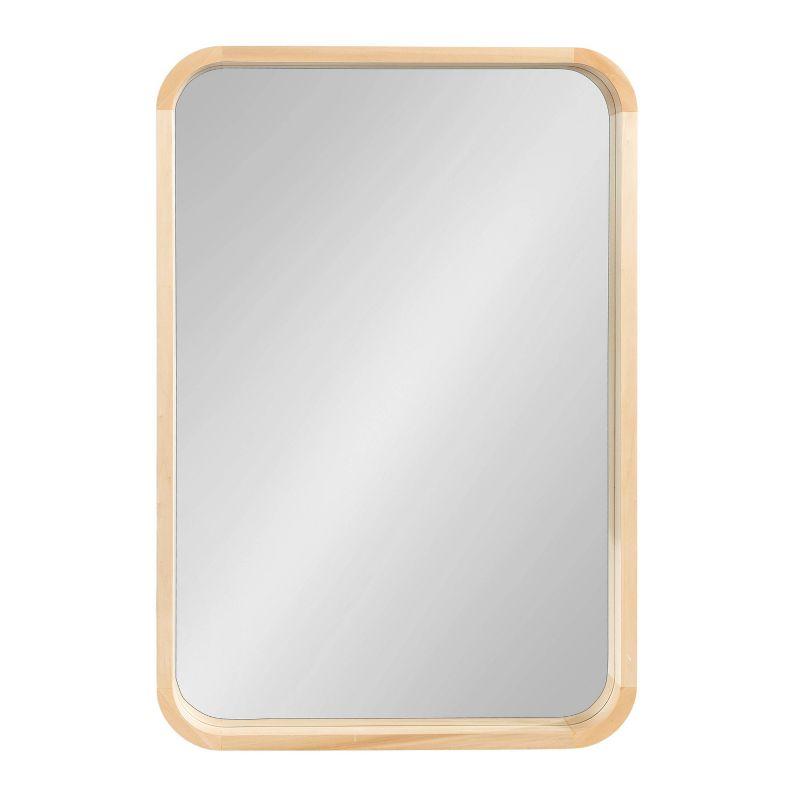 Kate & Laurel All Things Decor 24"x36" Hutton Wood Framed Radius Rectangle Mirror Natural