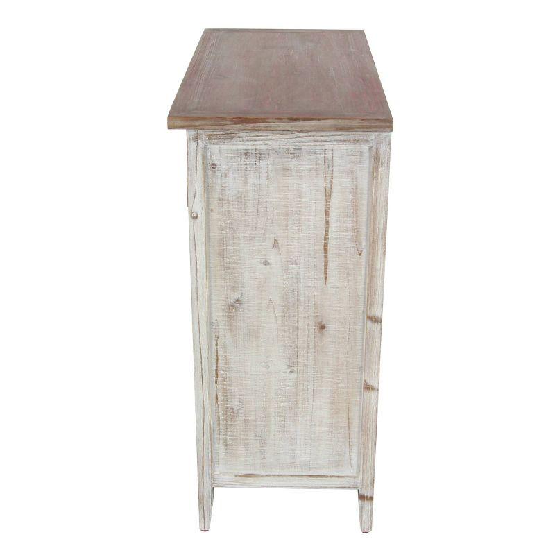Rustic 2 Door Wooden Cabinet Brown - Olivia & May: Bohemian Style, Fixed Shelves, No Assembly Required