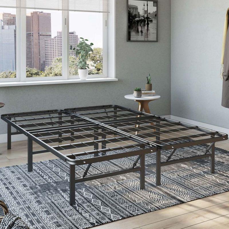 Hercules Folding Metal Bed Frame, 14 Inch Heavy Duty Platform Mattress Foundation, Easy Assembly, Noise Free, No Box Spring Needed, Twin