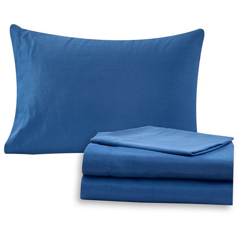 Granada Blue Queen Reversible Microfiber Bed in a Bag Set