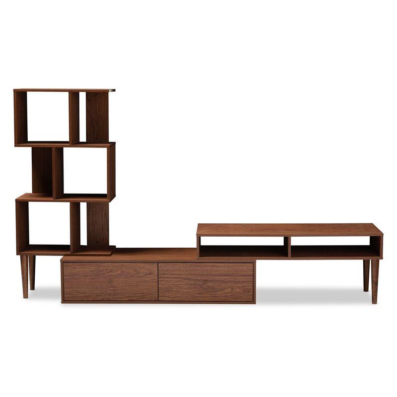 Haversham Walnut Brown Mid-Century Modern TV Stand