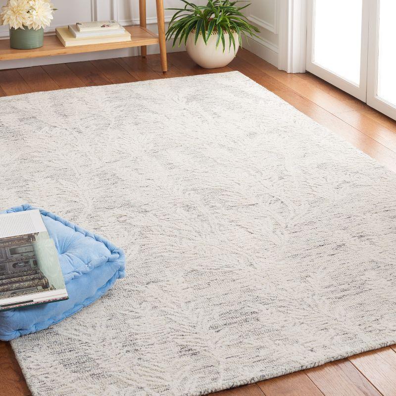 Hand-Tufted Elegance Gray Wool 6' Square Area Rug