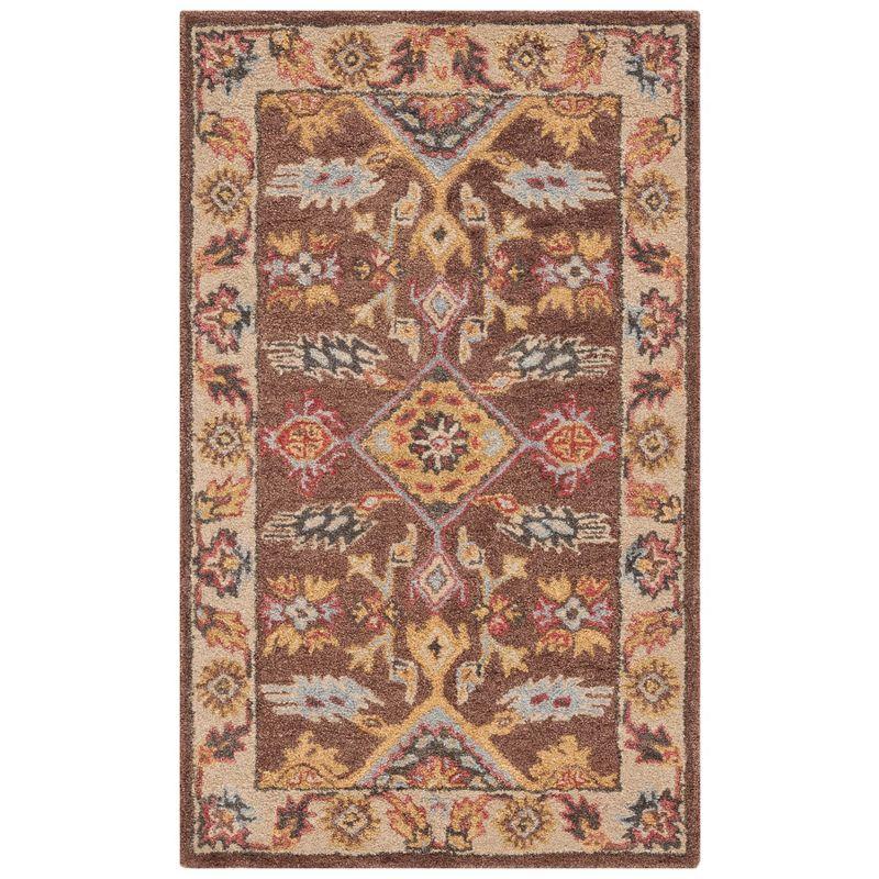 Antiquity AT502 Hand Tufted Accent Rug - Dark Brown/Ivory - 2'x3' - Safavieh.