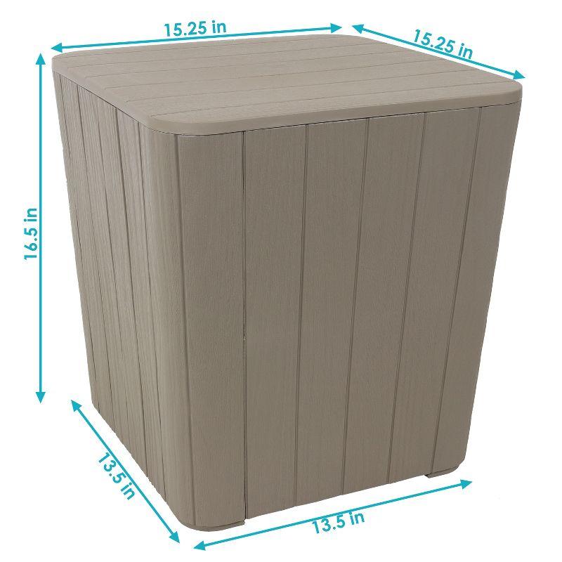 Outdoor Faux Wood Design 11.5-Gallon Resin Deck Storage Box