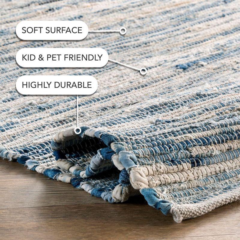 Nuloom Maile Cotton Kitchen Runner Indoor Area Rug - Hallway, Entryway, 2' 6" x 8', Blue